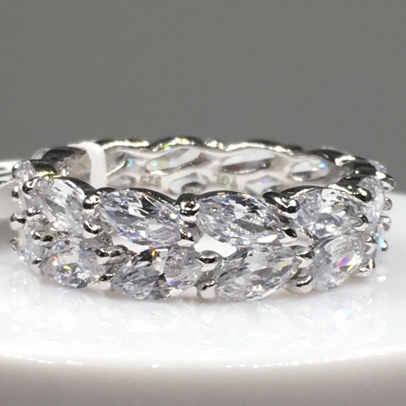 14k white gold eternity ring band 10 ct diamond - Picture 6 of 8